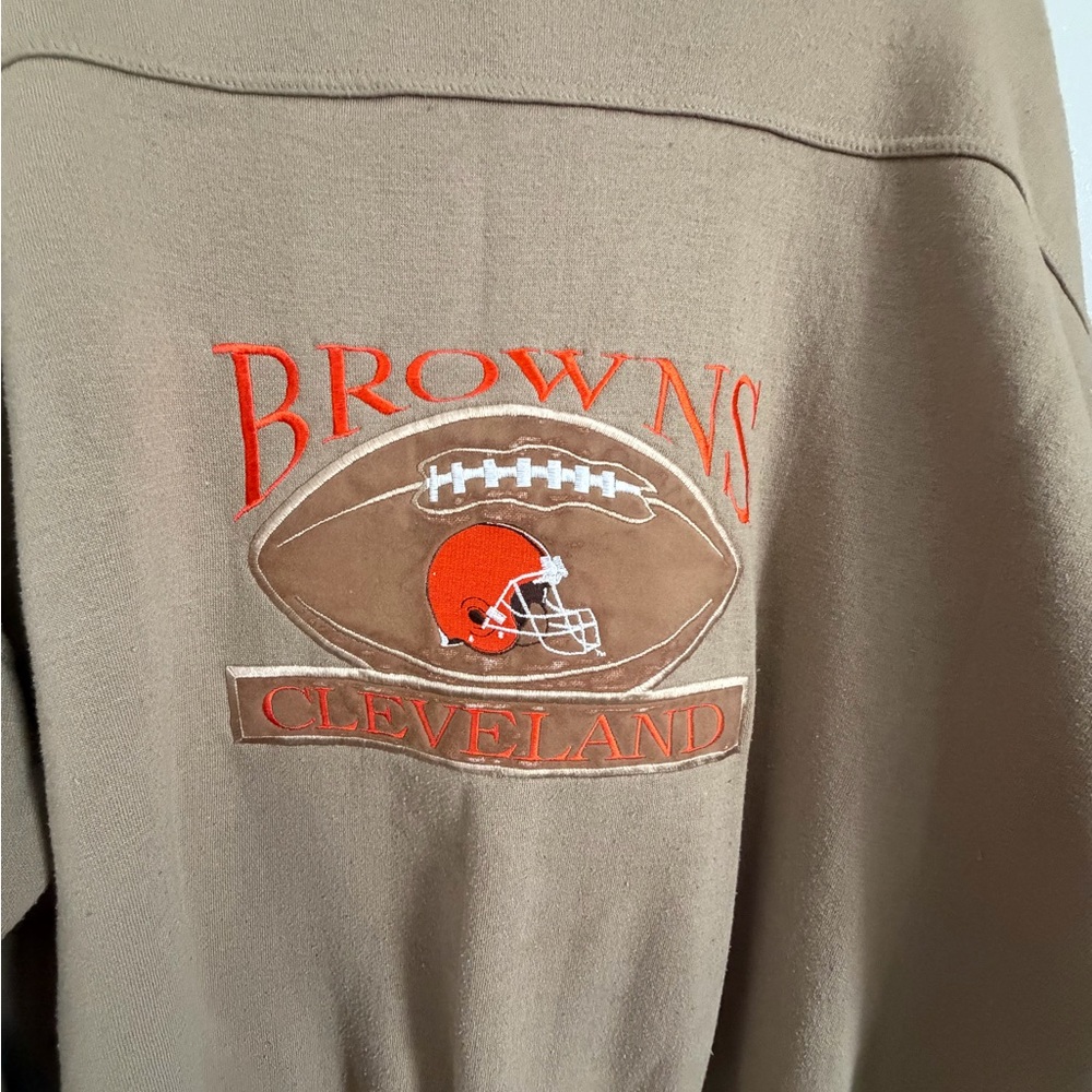 Vintage 90s Cleveland Browns Sweatshirt Crable Sportswear Embroidered SZ XL - Picture 2 of 4